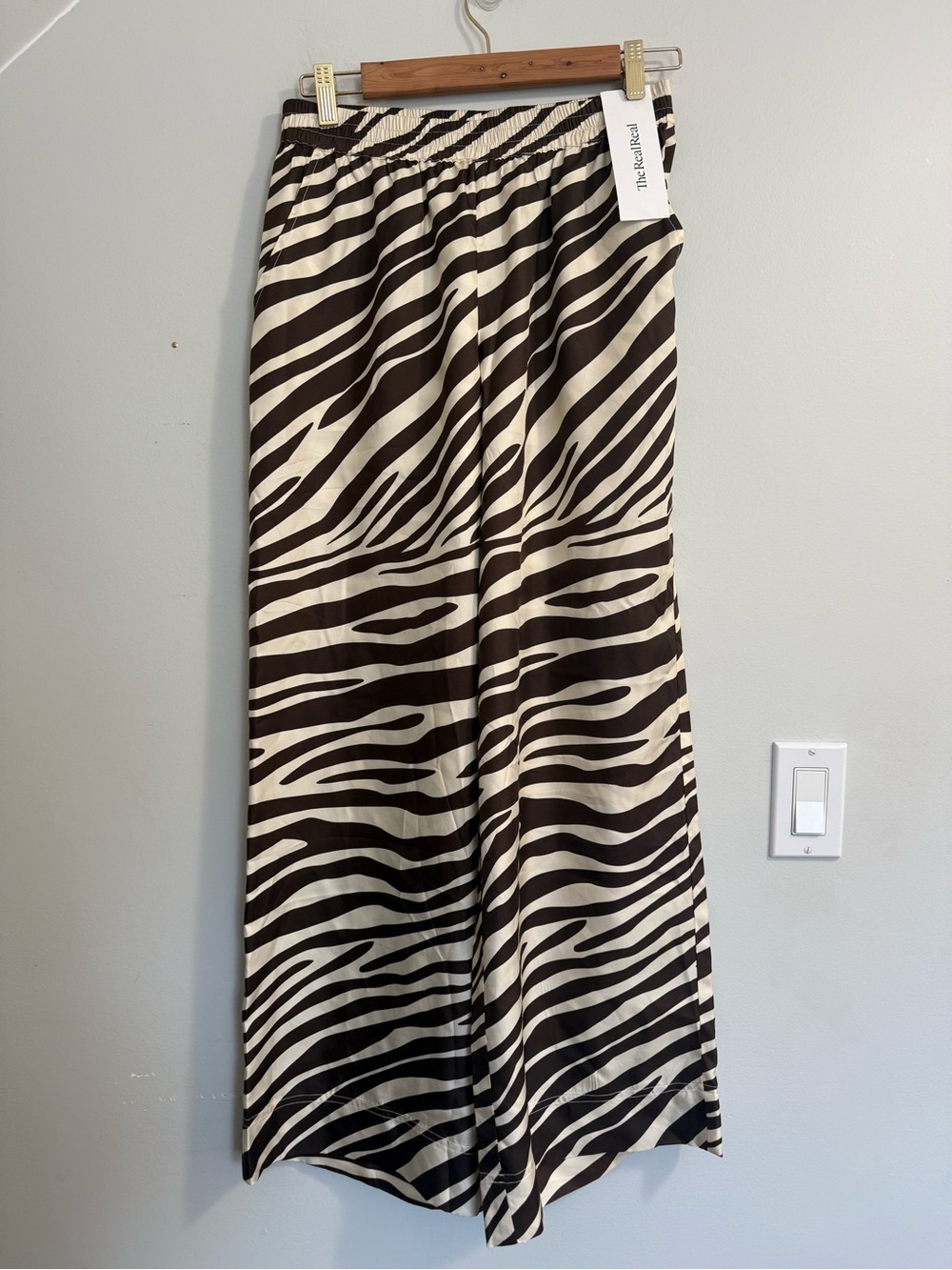 Cynthia Rowley Silk Wide Leg Trouser Concrete Jungle Pants